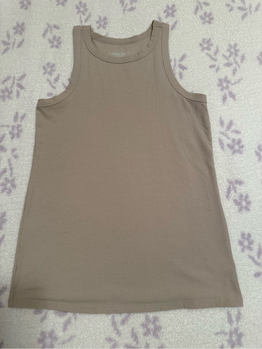 Taupe Ribbed Tank Top - Sleeveless Women’s Top